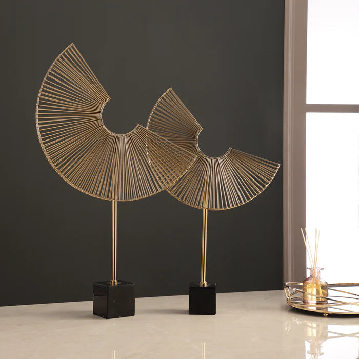 Marble and Metal Spoke Wheel Decor (Single)